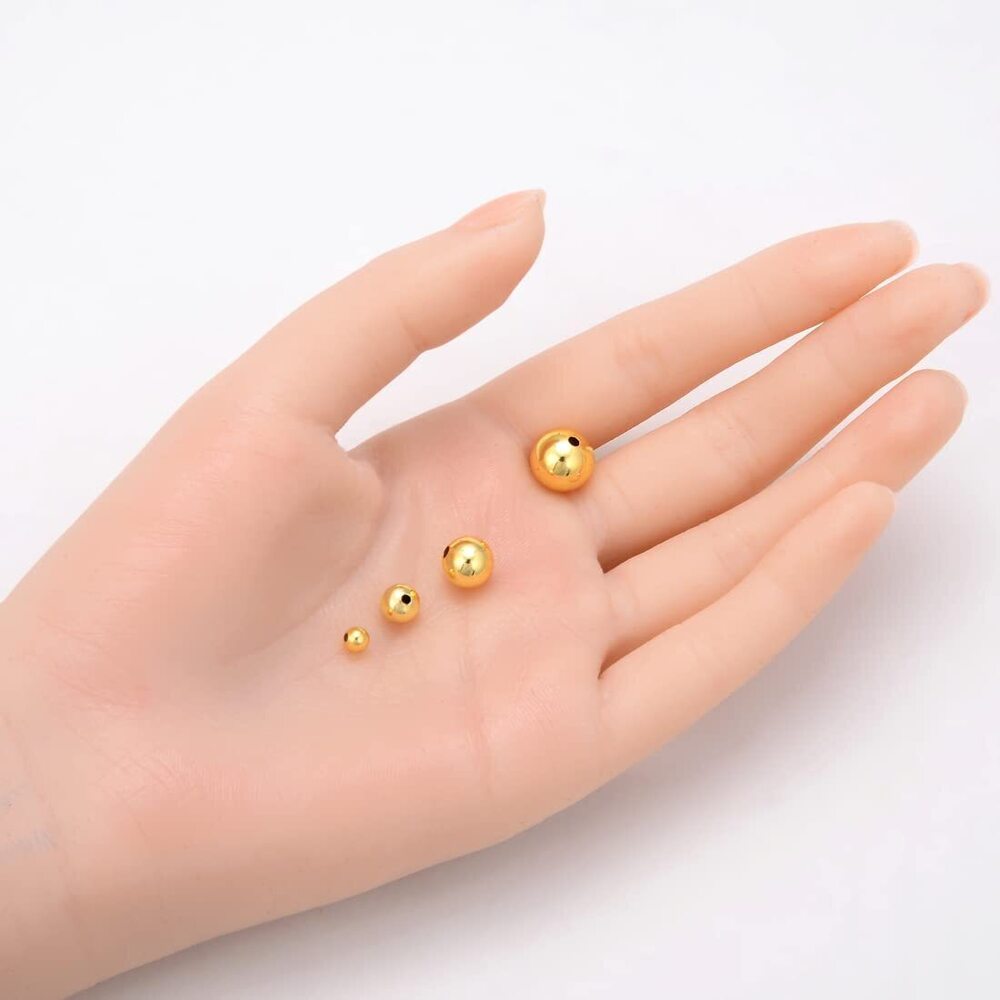 1648 100pcs Adabele Tarnish Resistant 10mm Seamless Smooth Round Beads 18K View 5